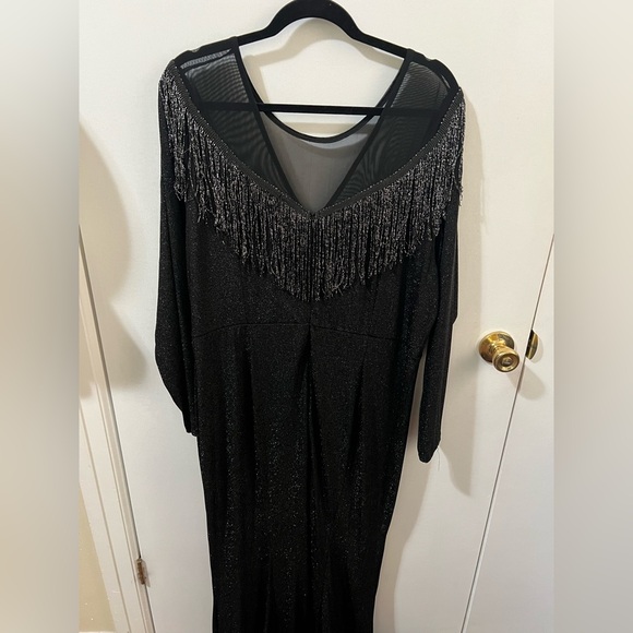 Elegant Black Fringe Dress - Picture 2 of 2